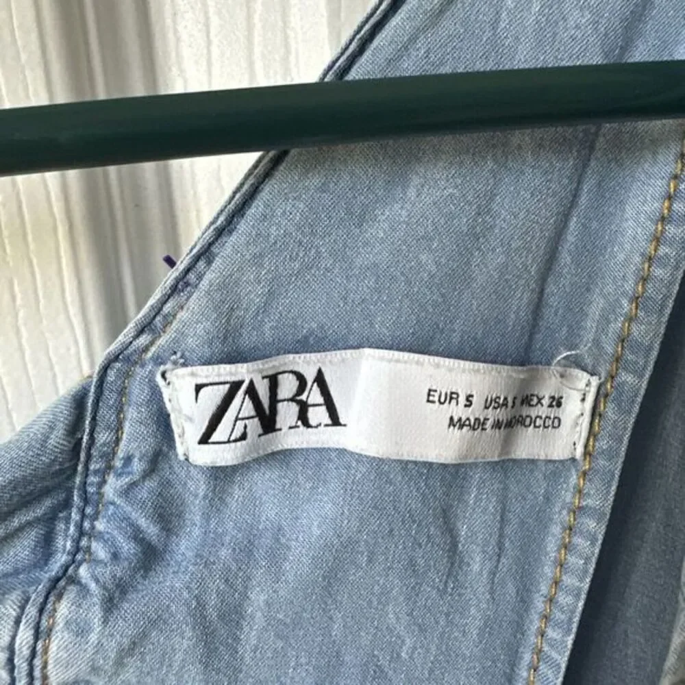 Zara Dress Size Small Poplin jean style‎ lightweight dress summer dress